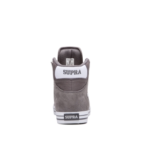 Womens Supra High Top Shoes VAIDER Charcoal/white | AU-62735